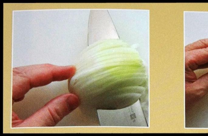 Как мелко нарезать лук: удобное приспособление Как порезать репчатый лук